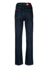 Tommy Hilfiger logo-patch high-rise straight-leg jeans