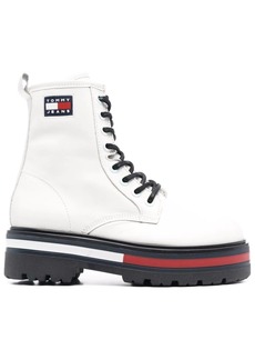 Tommy Hilfiger logo-patch lace-up boots