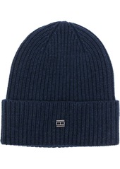 Tommy Hilfiger logo-plaque ribbed beanie