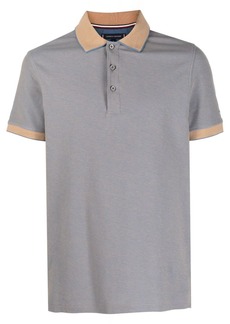 Tommy Hilfiger logo-plaque two-tone polo shirt