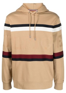 Tommy Hilfiger logo-print ribbed-stripes hoodie