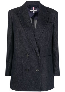 Tommy Hilfiger long-sleeved denim double-breasted blazer