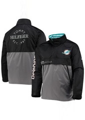 Men's Tommy Hilfiger Black/Gray Miami Dolphins Anorak Hoodie Quarter-Zip Jacket at Nordstrom