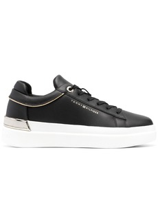 Tommy Hilfiger metallic-detail leather sneakers