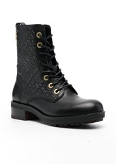 Tommy Hilfiger monogram-embossed biker boots