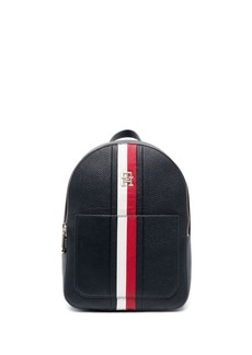 Tommy Hilfiger monogram-plaque leather backpack