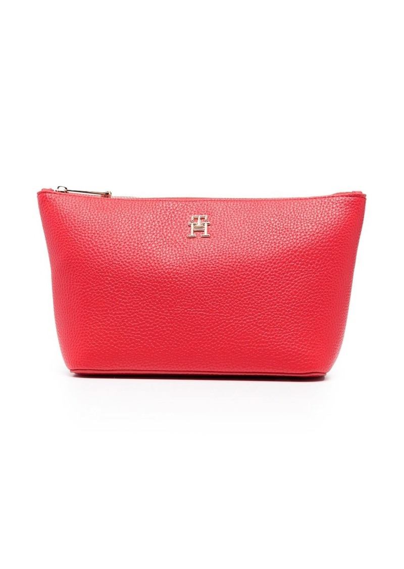 Tommy Hilfiger monogram-plaque make up bag