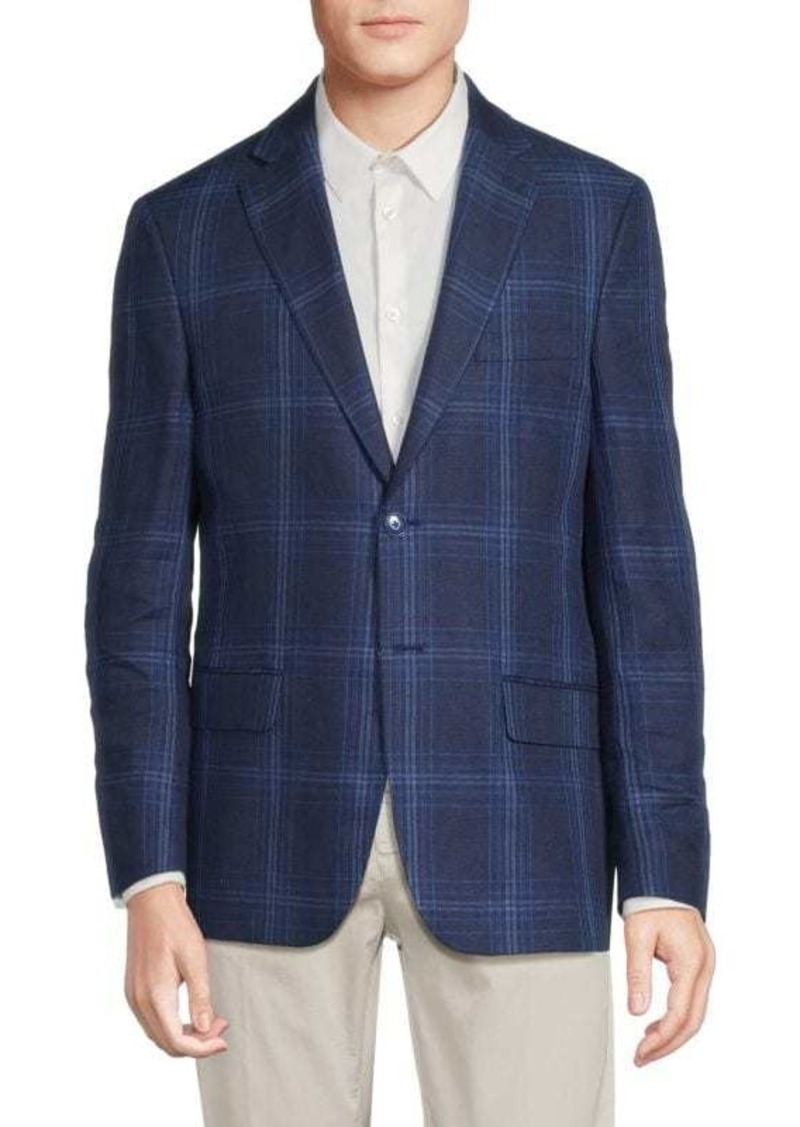 Tommy Hilfiger Plaid Linen Blazer