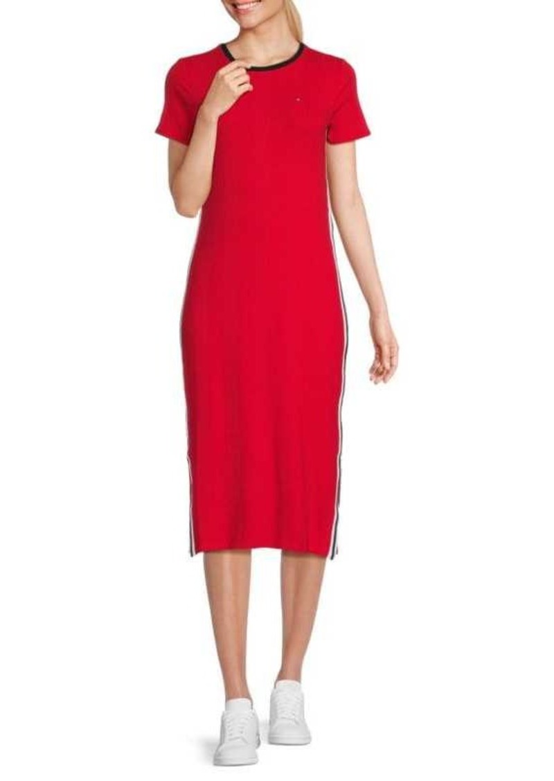 Tommy Hilfiger Ribbed Sheath Midi Dress