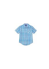 Tommy Hilfiger Short Sleeve Blue Skies Plaid Shirt (Big Kids)