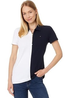 Tommy Hilfiger Short Sleeve Color-Block Zip Polo