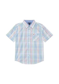 Tommy Hilfiger Short Sleeve Putting Plaid Shirt (Little Kids)