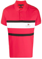 Tommy Hilfiger logo striped polo shirt