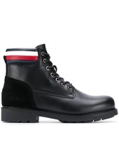 Tommy Hilfiger stripe detail lace-up boots
