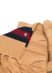 Tommy Hilfiger striped cable-knit scarf