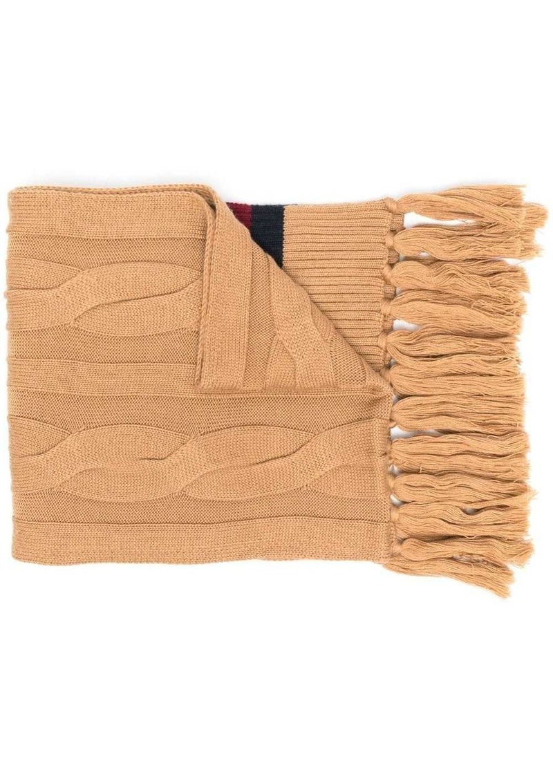 Tommy Hilfiger striped cable-knit scarf