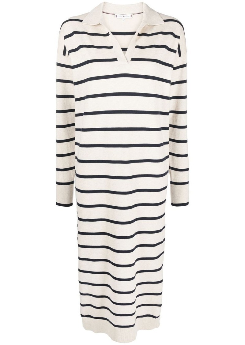 Tommy Hilfiger striped long-sleeved midi dress