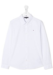 Tommy Hilfiger TEEN embroidered-logo cotton shirt