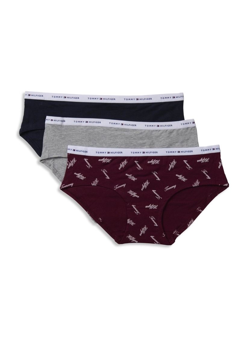 Tommy Hilfiger 3PK Classic Cotton Logo Hipster Panty Pack | Women's Underwear Set