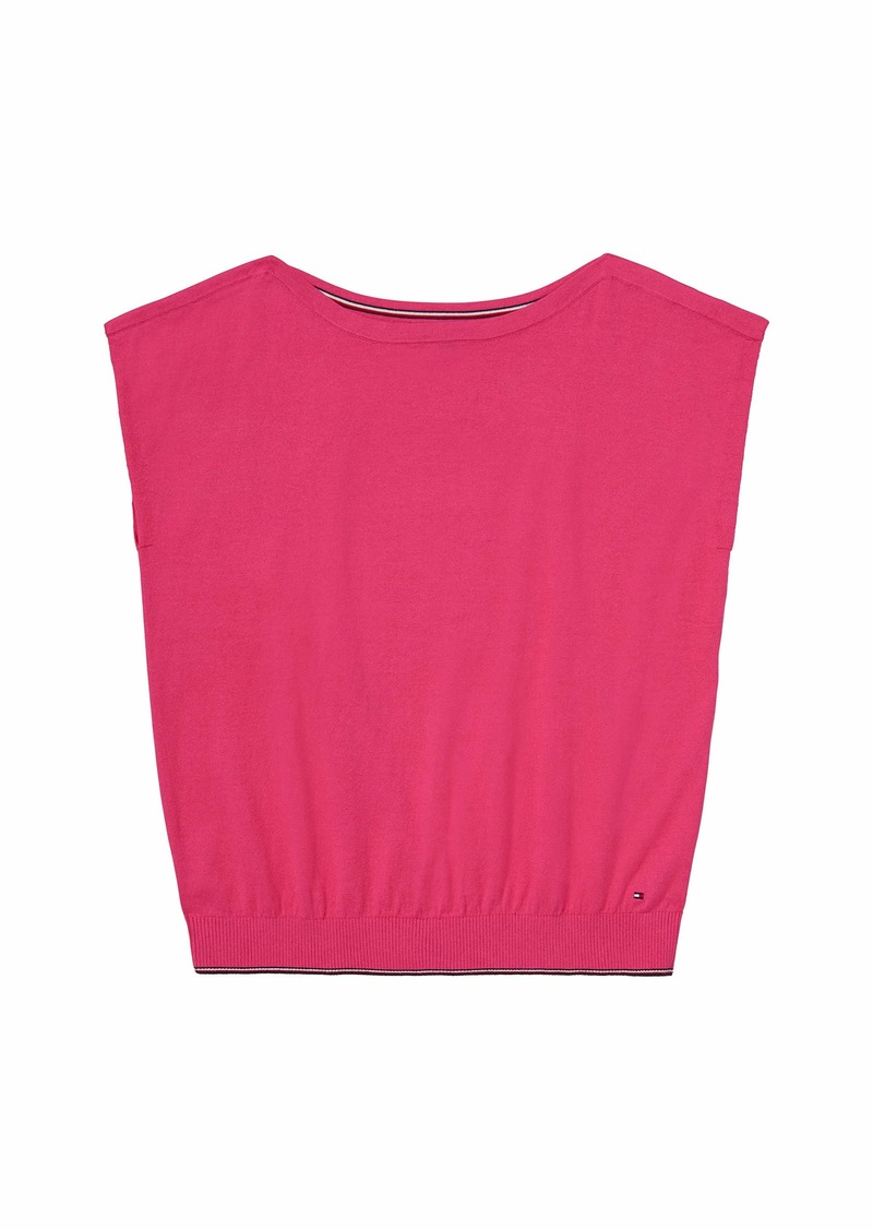 Tommy Hilfiger Adaptive Tommy Hilfiger Women's Adaptive Short Sleeve Sweater with Wide Neck Opening  LG