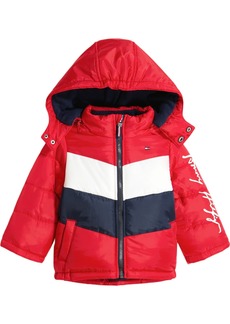 Tommy Hilfiger Baby Boys Chevron Colorblock Puffer Coat