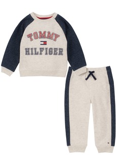 Tommy Hilfiger Baby Boys Raglan Crew Neck Sweatsuit, 2 Piece Set