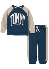 Tommy Hilfiger Baby Boys Sporty Raglan Color Block Crew Neck Sweatsuit, 2 Piece Set