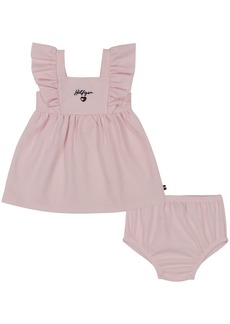 Tommy Hilfiger Baby Girls Seersucker Knit Sundress with Panty - Pink