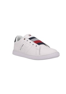 Tommy Hilfiger Big Boys Iconic Court Slip On Sneakers - White, Red, Navy