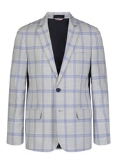 Tommy Hilfiger Big Boys Modern-Fit Stretch Multi Windowpane Sport Coat - Silver