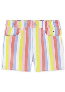 Tommy Hilfiger Big Girls Striped Denim Shorts - White
