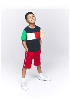 Tommy Hilfiger Boys Flag Block Short Sleeve T Shirt Signature Stripe Pull On Shorts