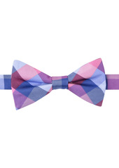 Tommy Hilfiger Buffalo Tartan Self-Tie Silk Bow Tie - Pink