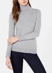 Tommy Hilfiger Cotton Button-Trim Turtleneck Sweater, Created for Macy's