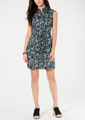 Tommy Hilfiger Cotton Floral-Print Belted Shirtdress, Created for Macy's