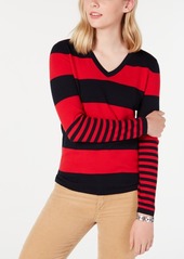 Tommy Hilfiger Ivy Striped V-Neck Sweater, Created for Macy's