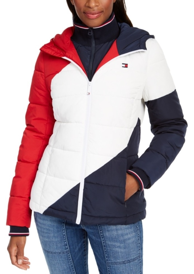 tommy hilfiger women's hooded toggle coat