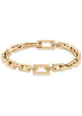 Tommy Hilfiger Gold-Tone Stainless Steel Rectangular Link Bracelet - Gold
