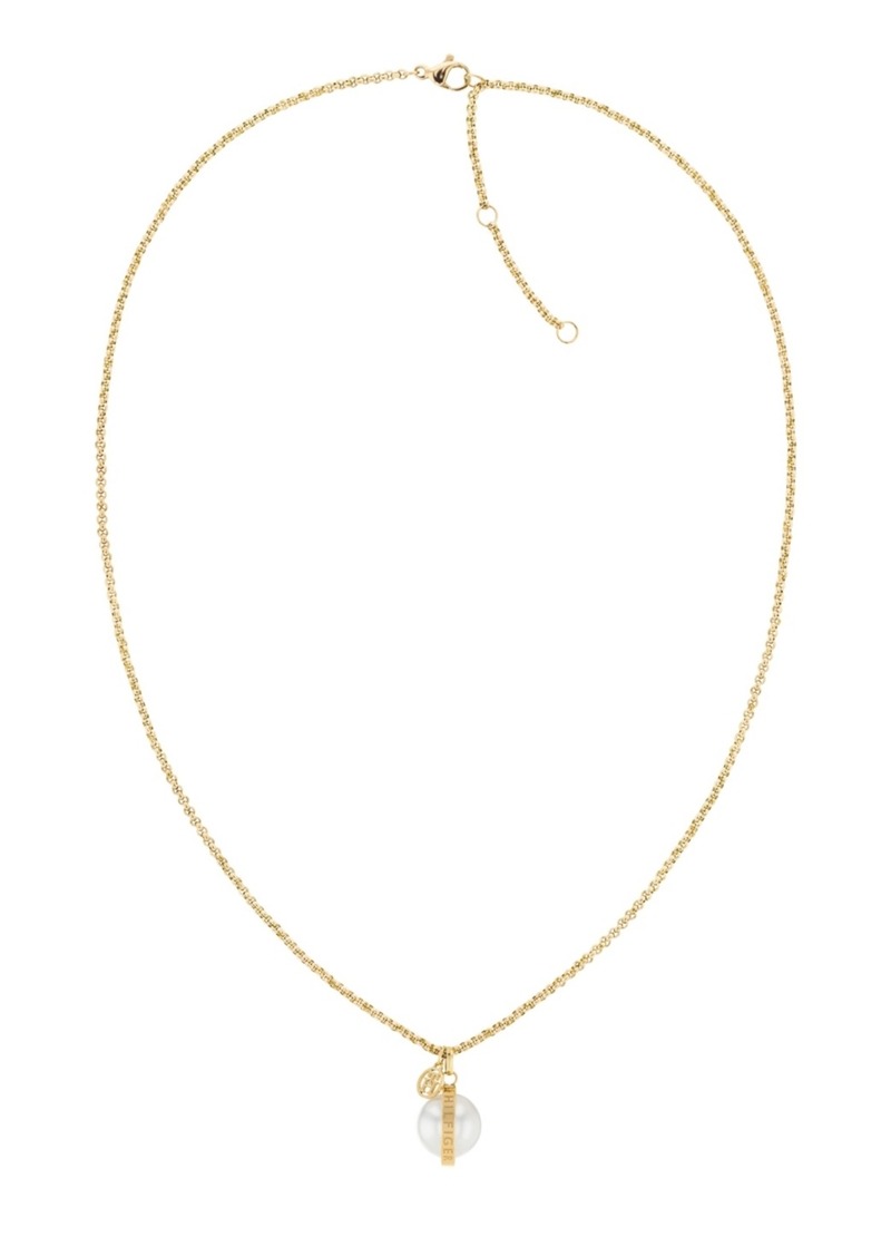 Tommy Hilfiger Imitation Pearl Charm Necklace - Gold