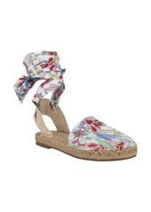 Tommy Hilfiger Kimey Espadrille Ankle Tie Sandal in White Multi Tropic Print at Nordstrom