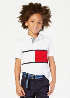 Tommy Hilfiger Little Boys Colorblocking Tommy Flag Polo - White