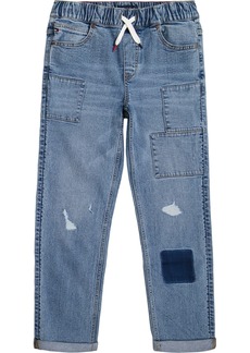 Tommy Hilfiger Little Boys Patched Pull-On Denim Jeans