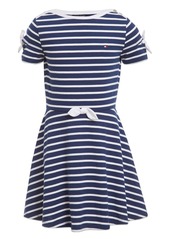 Tommy Hilfiger Little Girls Breton Stripe Bow-Trim Jersey Dress