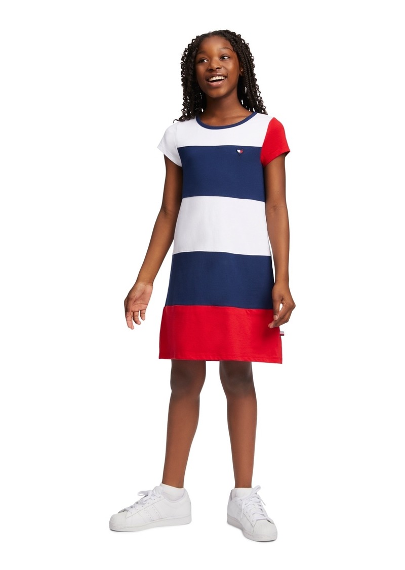 Tommy Hilfiger Little Girls Colorblock Jersey Dress - Navy