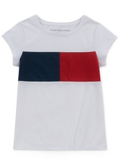 Tommy Hilfiger Little Girls Pieced Logo T-Shirt