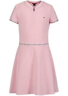 Tommy Hilfiger Little Girls Quarter Zip Dress - Light Pink
