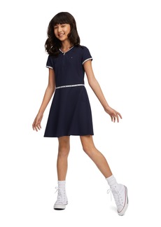 Tommy Hilfiger Little Girls Quarter Zip Dress - Navy Blazer