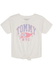 Tommy Hilfiger Toddler Girls Signature Mascot Short Sleeve Tie-Front T-shirt