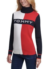 Tommy Hilfiger Logo Colorblocked Turtleneck Sweater