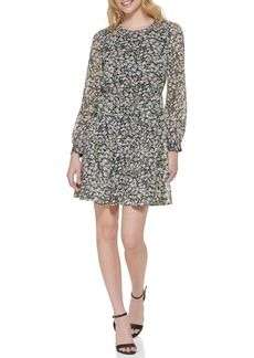 Tommy Hilfiger Women's Long Sleeve Daisy Garden Chiffon Dress